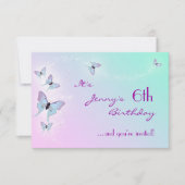 Butterfly Birthday RSVP-kaart Kaart (Voorkant)