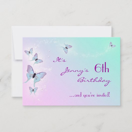 Butterfly Birthday RSVP-kaart Kaart (Voorkant)