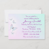 Butterfly Birthday RSVP-kaart Kaart (Achterkant)