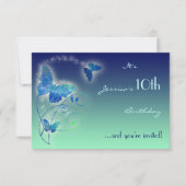 Butterfly Birthday RSVP-kaart RSVP Kaartje (Voorkant)