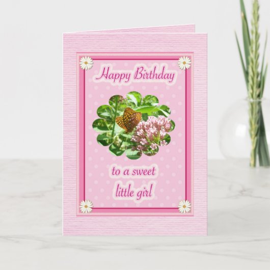 Butterfly Birthday Special Little Girl Kaart (Voorkant)