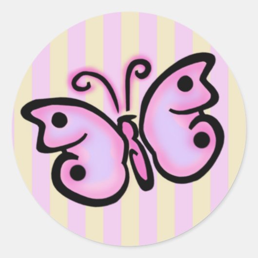 Butterfly Birthday Sticker (Voorkant)