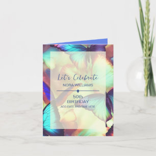 Butterfly Birthday Voeg foto gevouwen uitnodiging