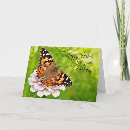 Butterfly Birthday Wensen Kaart (Voorkant)