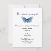 Butterfly Black Cat leuke en meisjesachtige verjaa Kaart (Achterkant)