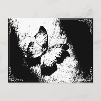 Butterfly Black en White Briefkaart