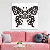 Butterfly Black en White Canvas Afdruk (Insitu (Woonkamer))
