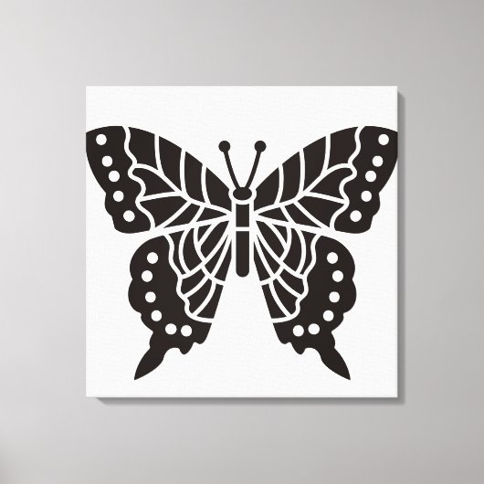 Butterfly Black en White Canvas Afdruk (Voorkant)