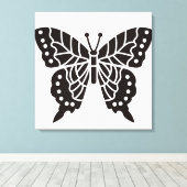 Butterfly Black en White Canvas Afdruk (Insitu (Houten vloer))