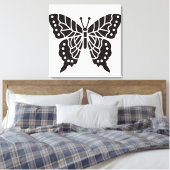 Butterfly Black en White Canvas Afdruk (Insitu (Slaapkamer))