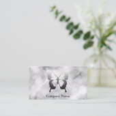 Butterfly Black en White Elegant Marble Visitekaartje (Staand voorkant)