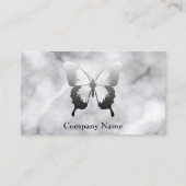 Butterfly Black en White Elegant Marble Visitekaartje (Voorkant)