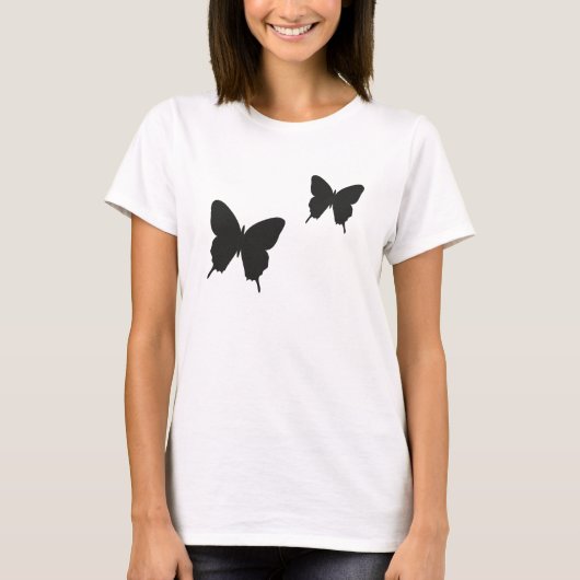 Butterfly Black en White Modern Romantic Top (Voorkant)