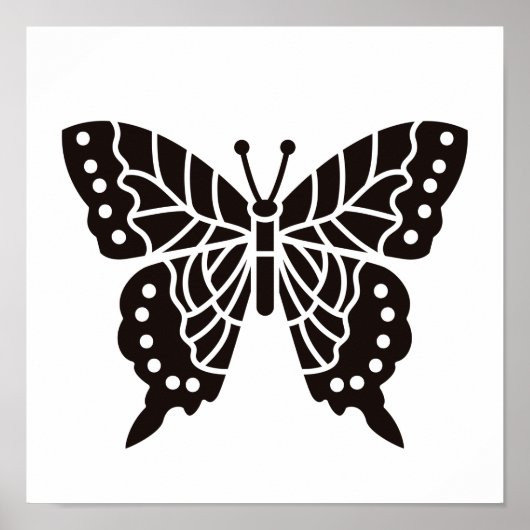 Butterfly Black en White Poster (Voorkant)