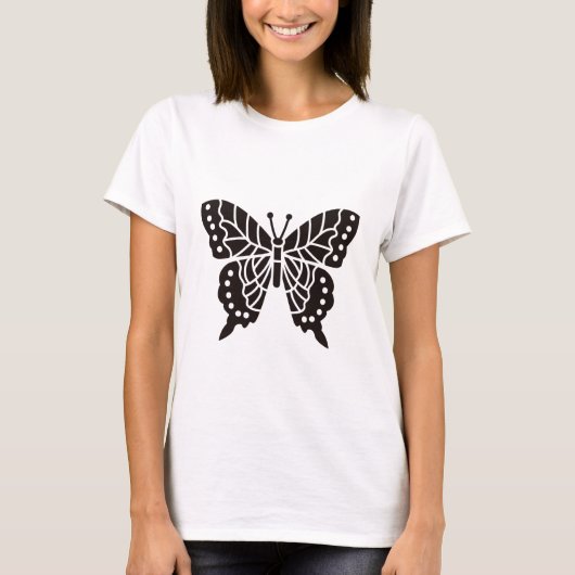 Butterfly Black en White T-shirt (Voorkant)