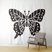 Butterfly Black en White Wandkleed (In situ)