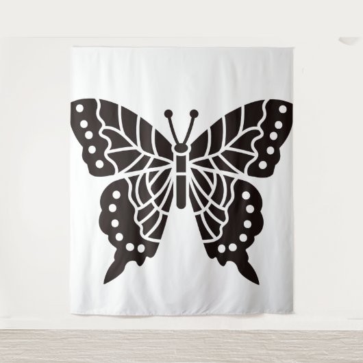 Butterfly Black en White Wandkleed (Voorkant)