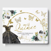 Butterfly Black Jurk Quinceanera Gastenboek (Voorkant)