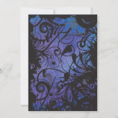 Butterfly Black Swirls Bat Mitzvah Invitation Kaart (Achterkant)