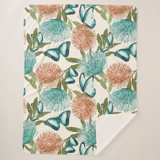 Butterfly Blanket Sherpa Deken (Voorkant)