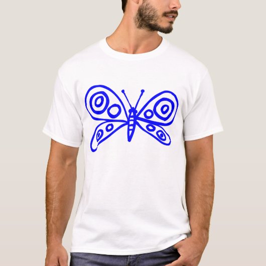 Butterfly - blauw t-shirt (Voorkant)
