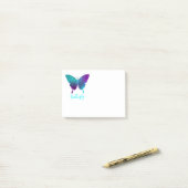  Butterfly Blauwgroen Paars Ombre Graphic Post-it® Notes (Op bureau)