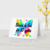 BUTTERFLY BLESSED MET GOD 60TH BIRTHDAY-ONTWERP KAART (Gele Bloem)
