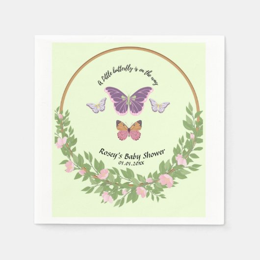 Butterfly Bliss: Baby shower servet (Voorkant)