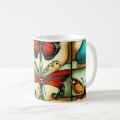 Butterfly Bliss - Kleurrijke Coffee Cup Design Koffiemok (Voorkant rechts)