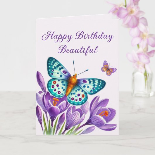 Butterfly Bliss onder de bloemen Kaart (Orchidee)