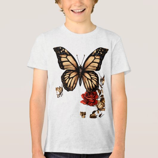 Butterfly Bliss Pastel Paradise Tri-Blend Shirt (Voorkant)