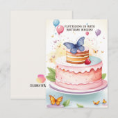 Butterfly Bliss Verjaardag Kaart (Voorkant / Achterkant)