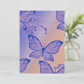 Butterfly-bloesems - aanpasbare sjabloon kaart (Staand voorkant)