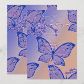 Butterfly-bloesems - aanpasbare sjabloon kaart (Voorkant / Achterkant)