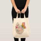 Butterfly Bloom – Abstracte Bloemen Gezicht Kunst Tote Bag (Voorkant (product))