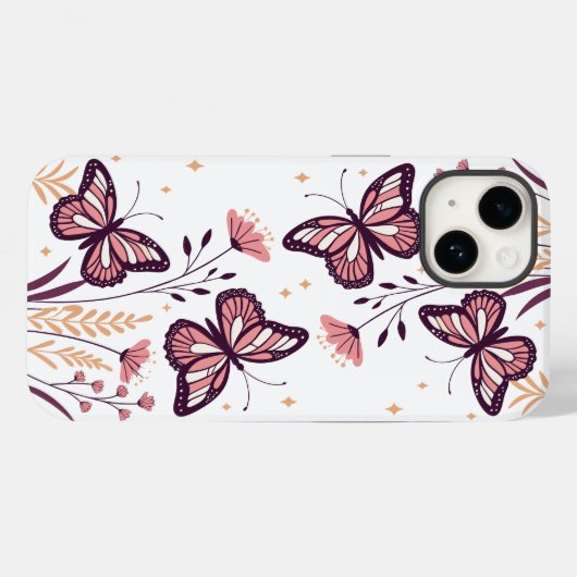 🌸 Butterfly Bloom Esthetisch – Dromerige Holograp Case-Mate iPhone Case (Achterkant (horizontaal))