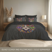 Butterfly Blooms Cat Portrait | Kitty Graphic Art  Kussensloop