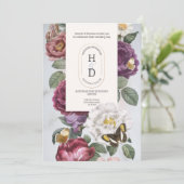 Butterfly Blooms Huwelijk Moderne Bloemen Zomer Kaart (Staand voorkant)