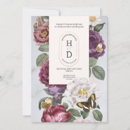 Butterfly Blooms Huwelijk Moderne Bloemen Zomer Kaart