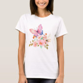 Butterfly & Blooms Nature T-shirt (Voorkant)