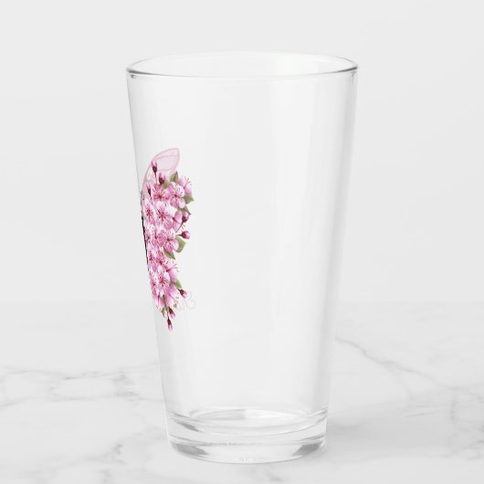 Butterfly Blossom glas met aangepaste naam (Links)