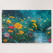 Butterfly Blossom Haven – Levendige Bloemenharmoni Legpuzzel (Horizontaal)