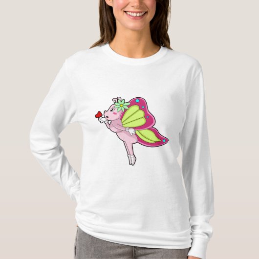 Butterfly Blossom Heart T-shirt (Voorkant)