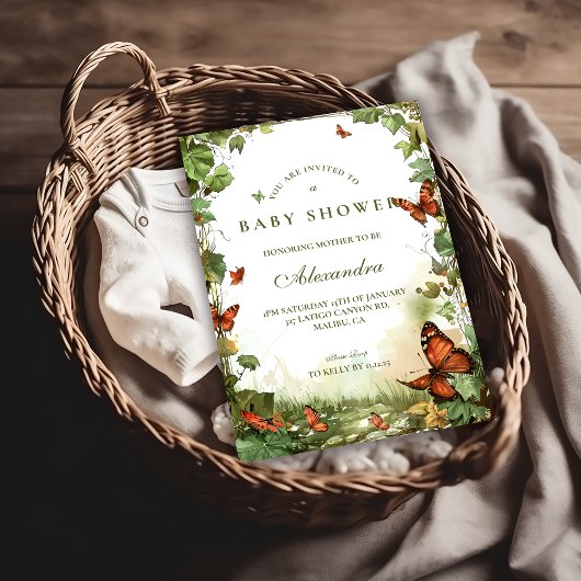Butterfly Blossoms Baby Shower Kaart