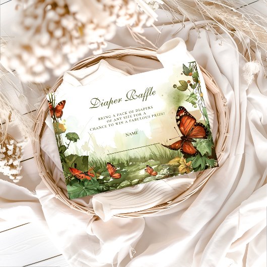 Butterfly Blossoms Diapper Raffle Informatiekaartje