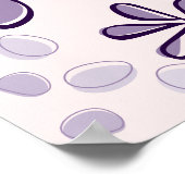 Butterfly & Blossoms Doodle Roze en Paarse kunst Poster (Hoek)