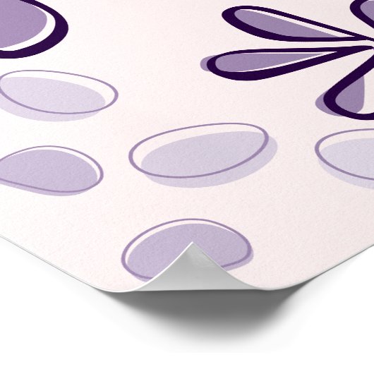 Butterfly & Blossoms Doodle Roze en Paarse kunst Poster (Hoek)