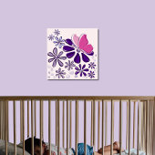 Butterfly & Blossoms Doodle Roze en Paarse kunst Poster