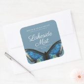 Butterfly Blue Candle Product Verpakkingslabel Vierkante Sticker (Envelop)