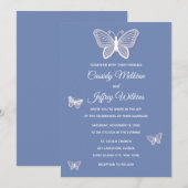 Butterfly Blue Cornflower Wedding Butterflies Kaart (Voorkant / Achterkant)